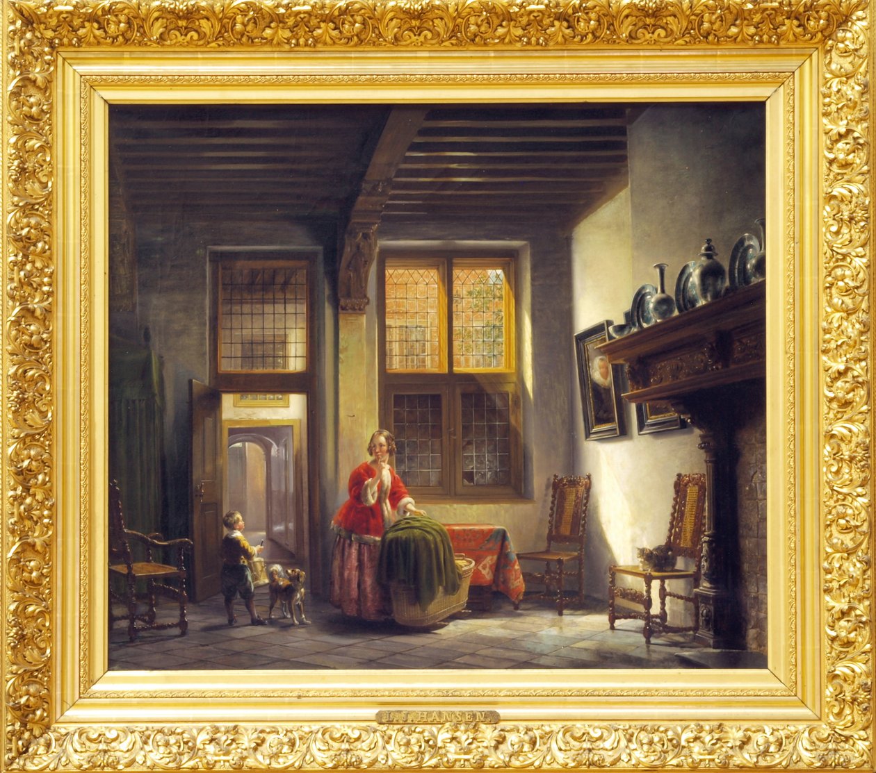 Premier nom Intérieur avec femme et enfant à l
