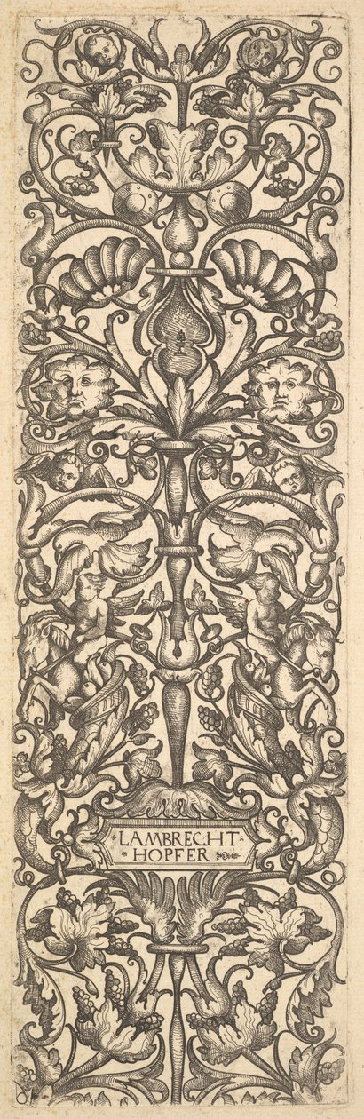 Candélabre avec putti sur des chèvres au centre, vers 1525-50 - Lambrecht Hopfer