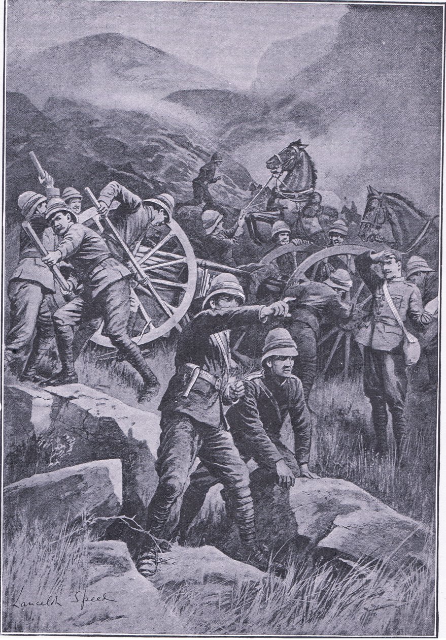 Un canon renversé sur une colline, d