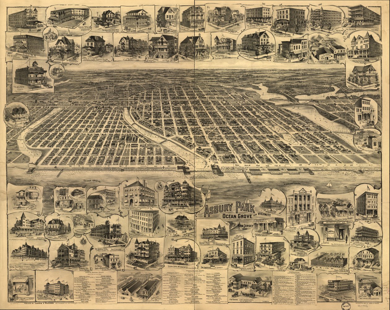 Asbury Park, Ocean Grove et environs, New Jersey 1897 - Landis And Hughes