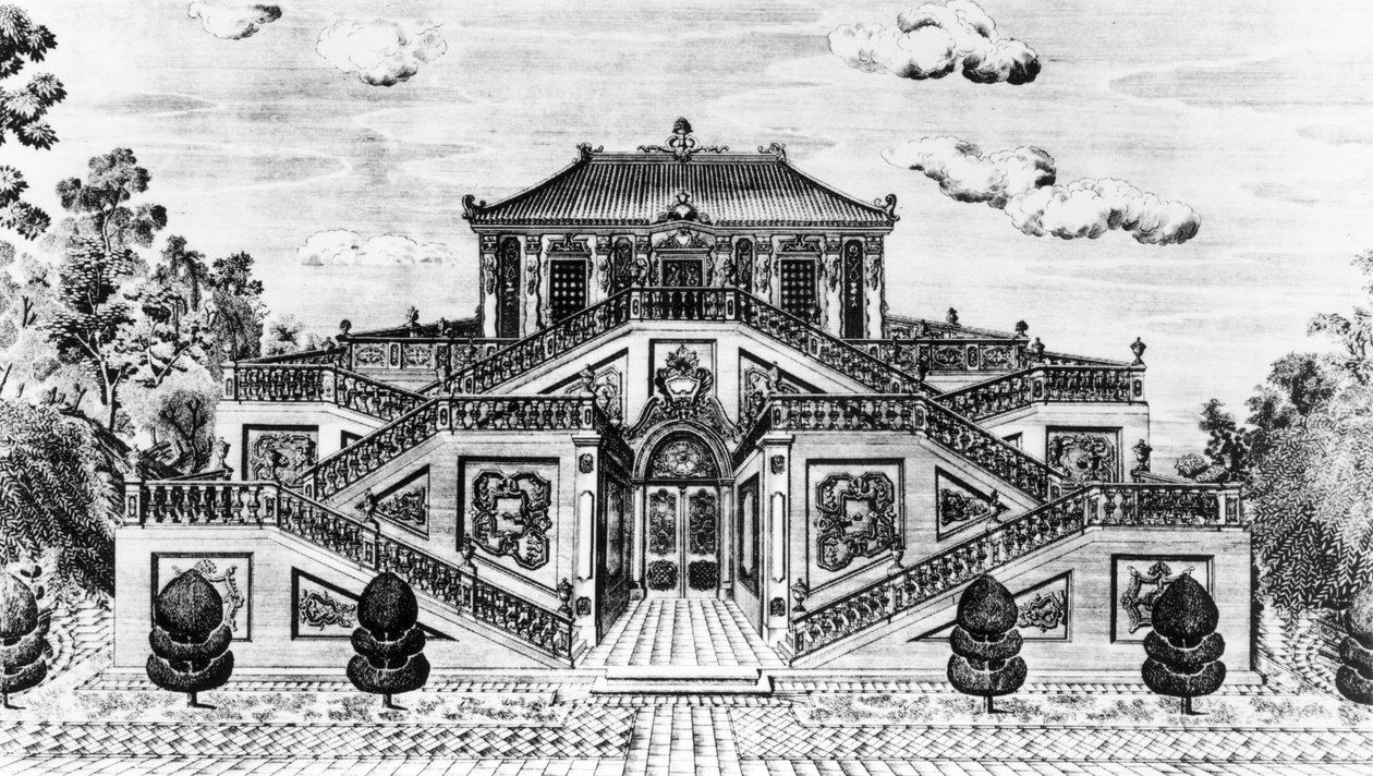 Côté est du Palais du Calme de la Mer, Jardins de Yuan Ming Yuan, Pékin, 1783-86 - Lang Shining