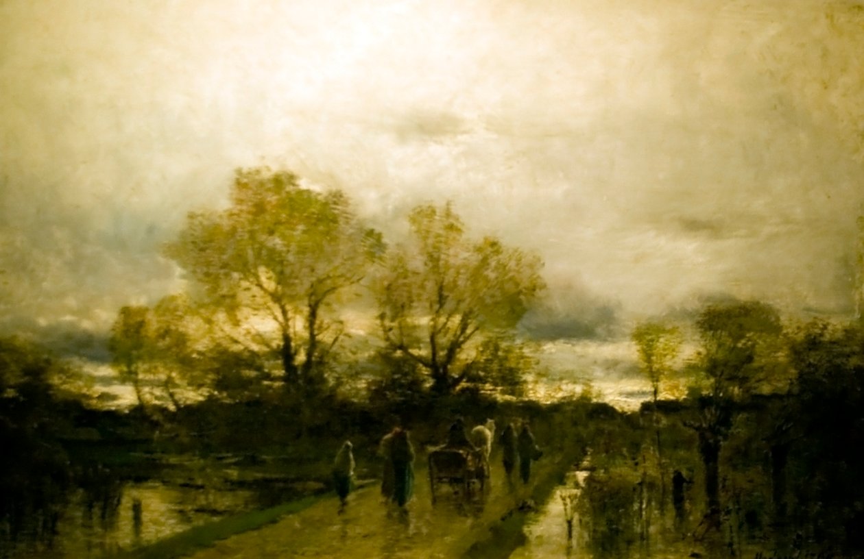 Paysage marécageux, route boueuse - Laszlo Mednyanszky