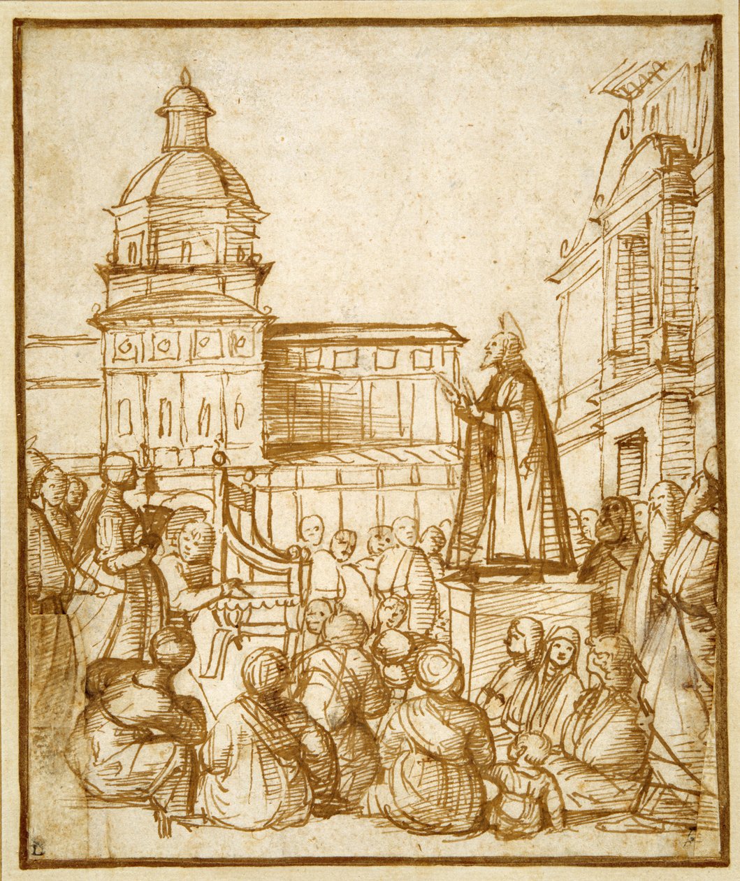 Saint Marc prêchant sur la place - Lattanzio da (attr. to) Rimini