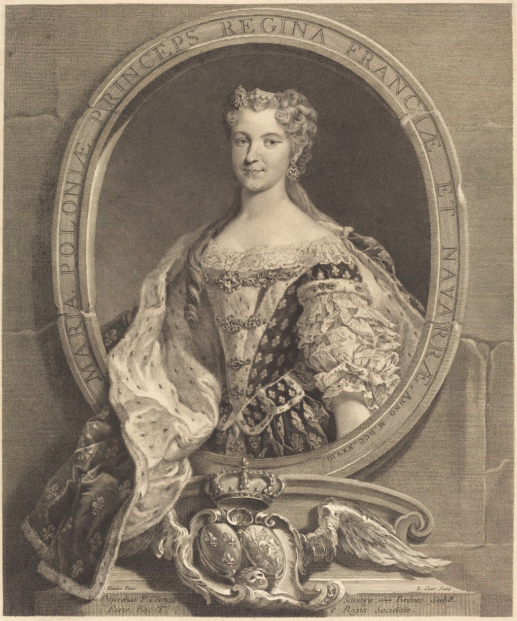 Marie Leszczynska de Pologne, Reine de France - Laurent Cars after Carle Van Loo