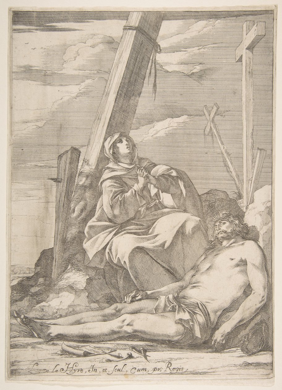 Christ et la Vierge au pied de la croix - Laurent de la Hyre