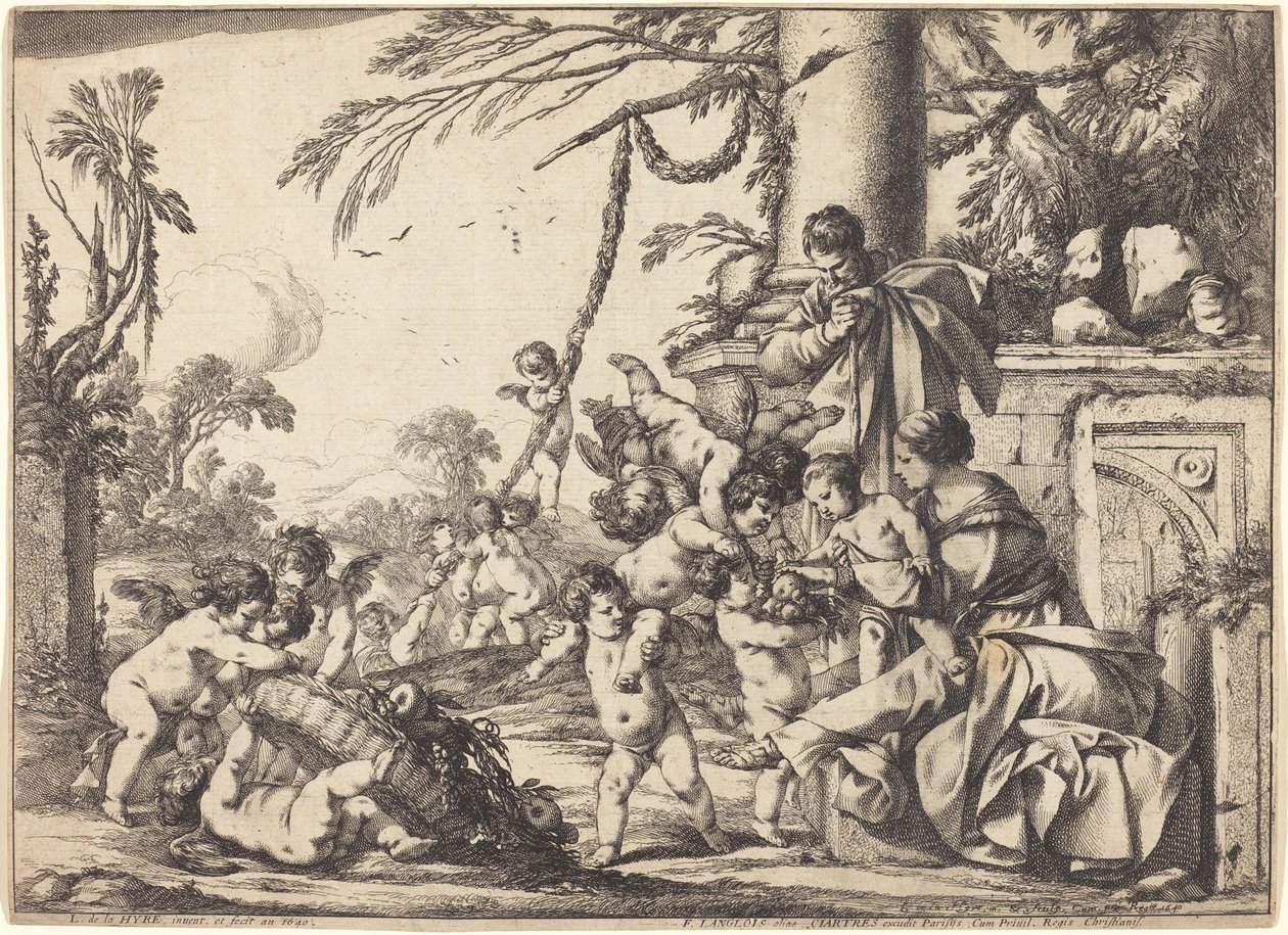 Sainte Famille avec putti - Laurent de la Hyre