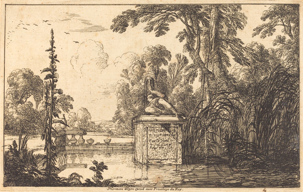 Bassin dans un jardin à la française - Laurent de la Hyre
