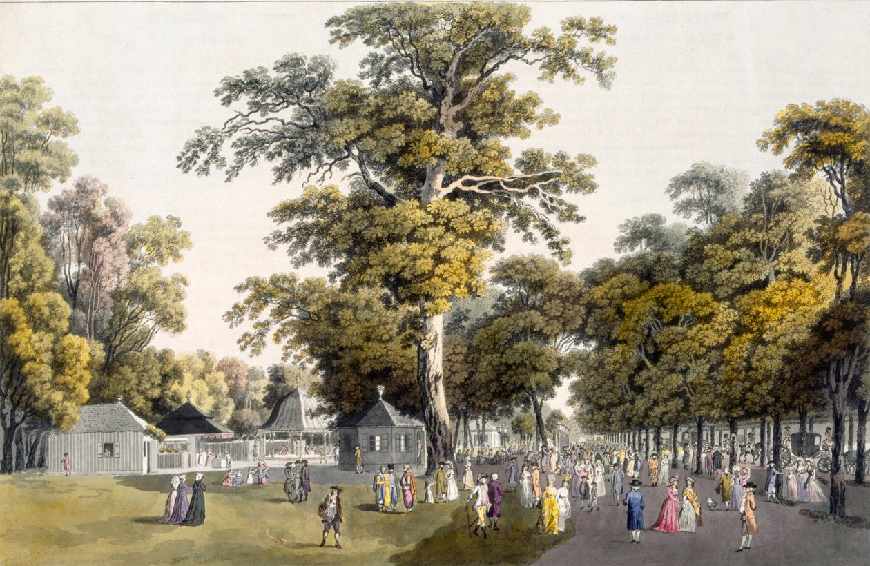 Les cafés de la grande avenue du Prater, Vienne, 1798 - Laurenz Janscha