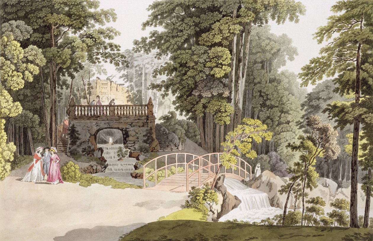 Vue de la cascade à Erlaw, Vienne, de 