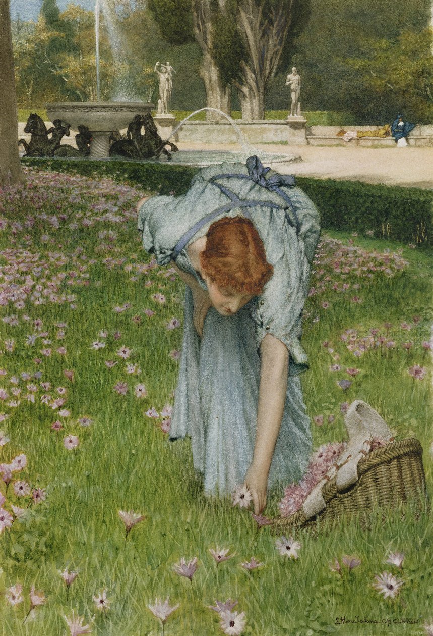 Flora - Printemps dans les Jardins de la Villa Borghese - Lawrence Alma Tadema