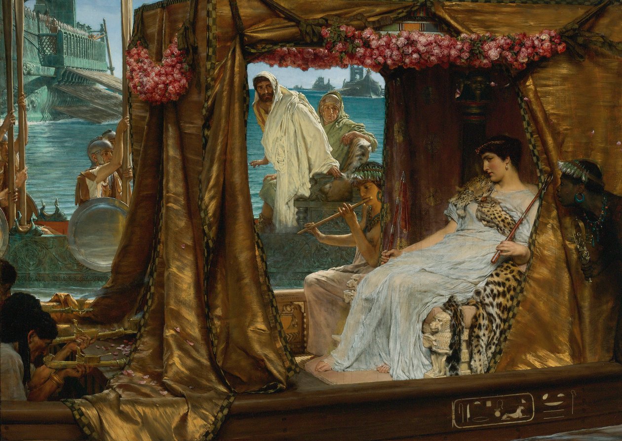 La rencontre entre Antoine et Cléopâtre - Lawrence Alma Tadema