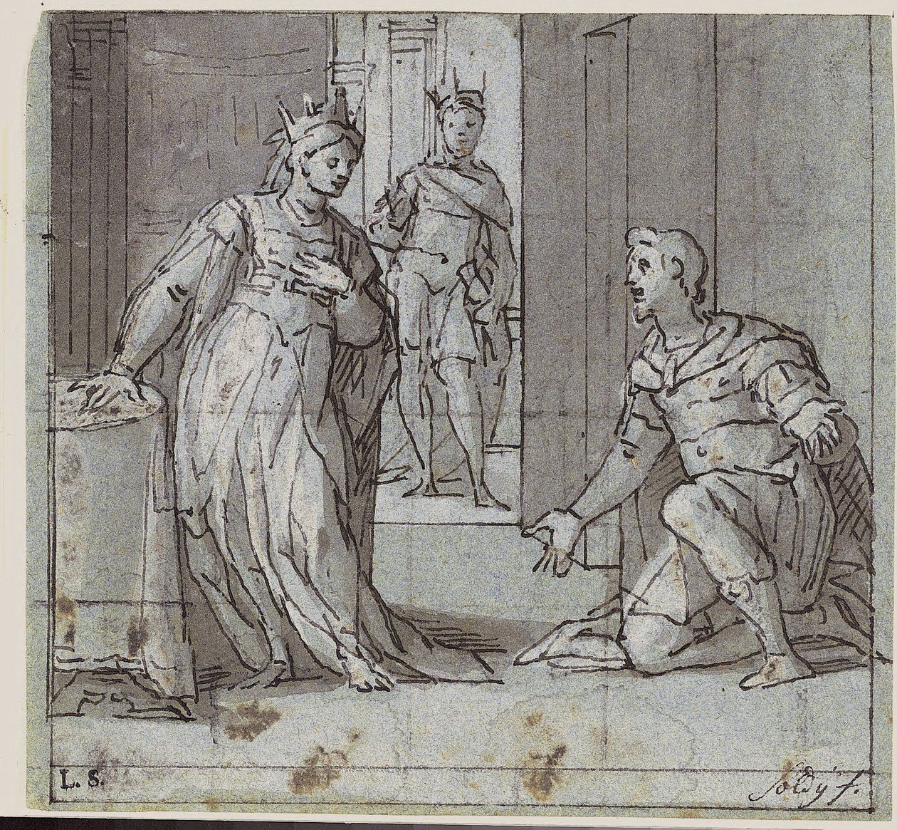Haman suppliant Esther pour sa vie - Lazzaro Tavarone
