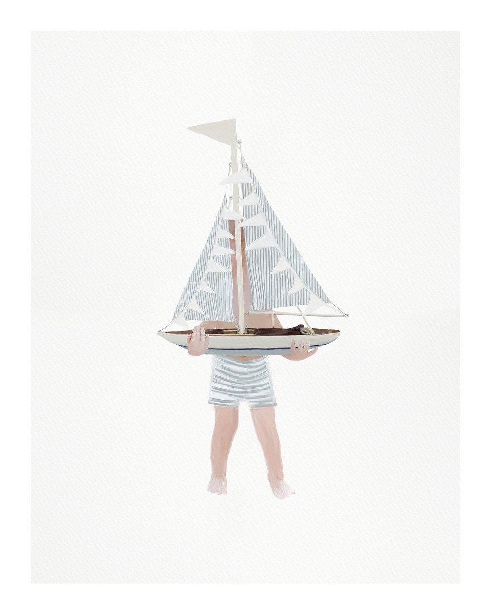 Garçon avec bateau à voile, vers 2018 - Leah Straatsma