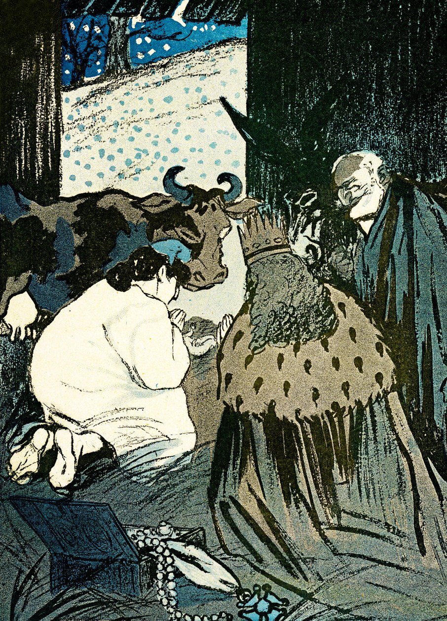 Émile Loubet et Marianne accueillent les rois mages dans la crèche - Leal de Camara