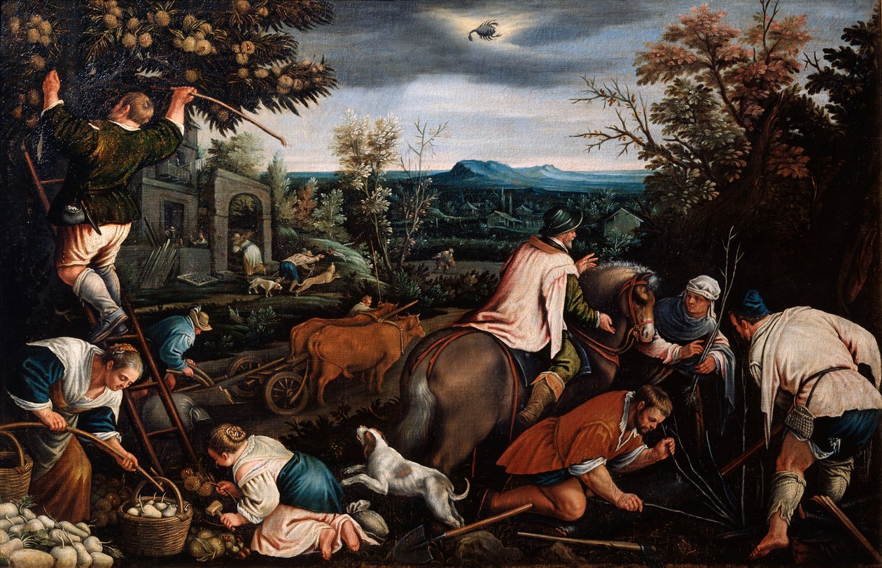 Octobre de la série Les Saisons, fin du 16e ou début du 17e siècle - Leandro Bassano