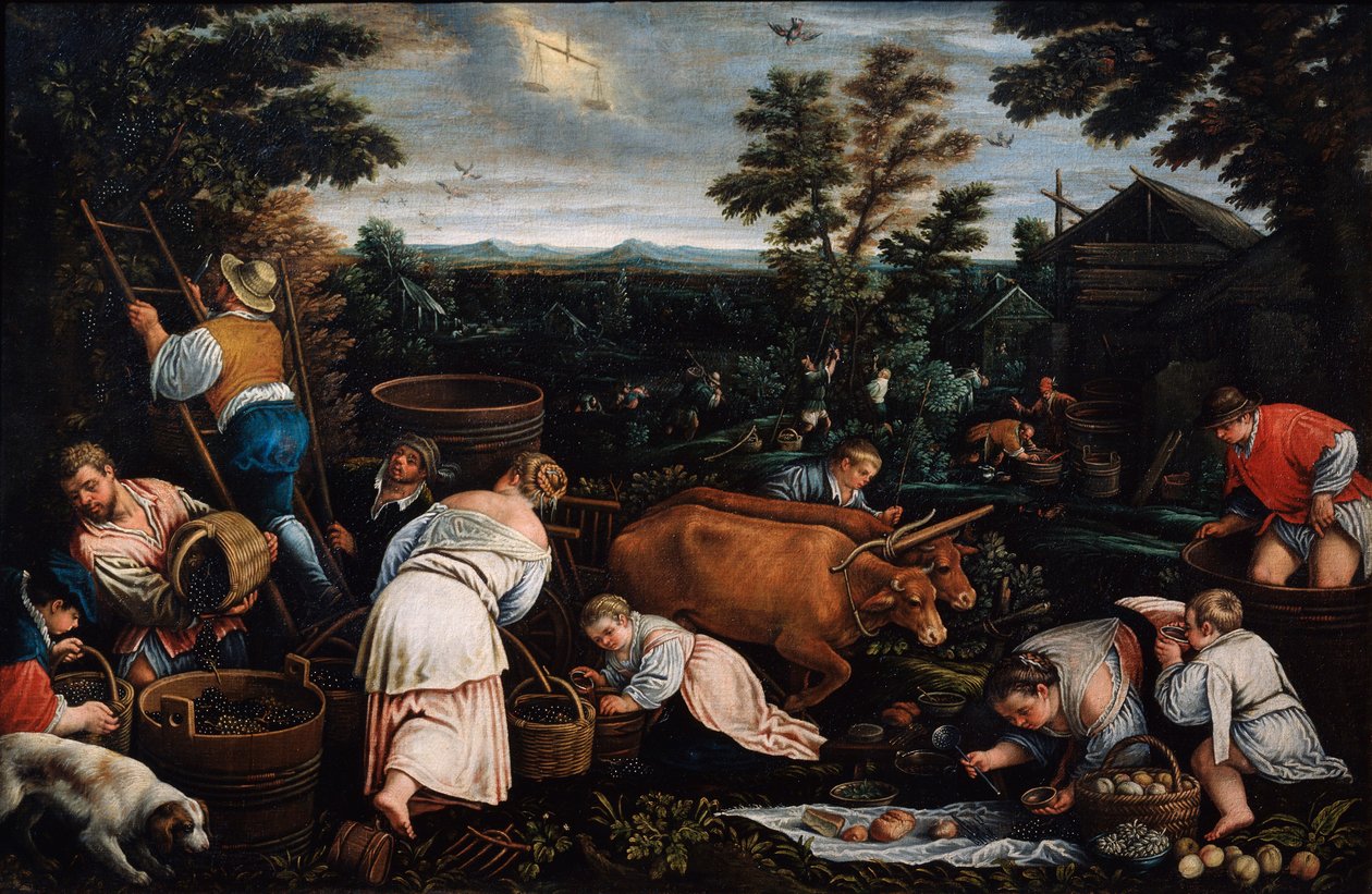 Septembre de la série Les Saisons, fin 16ème ou début 17ème siècle - Leandro Bassano