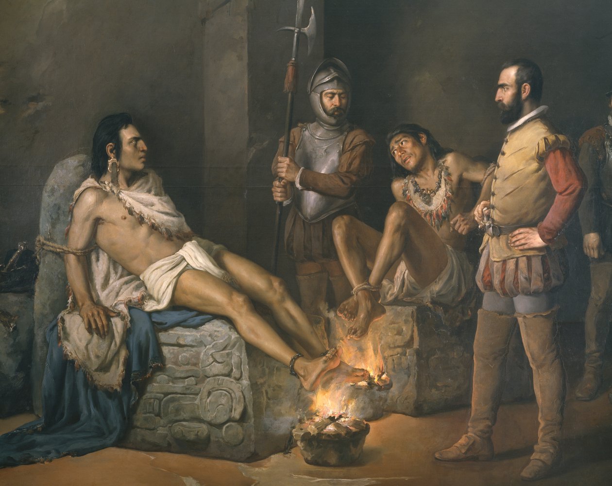 Torture de Cuauhtemoc (1497-1525) 1893 (détail) - Leandro Izaguirre