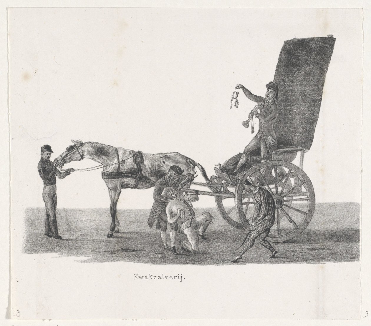 Charrette avec un charlatan, 1835 (Charlatanisme) - Leendert Springer (I)