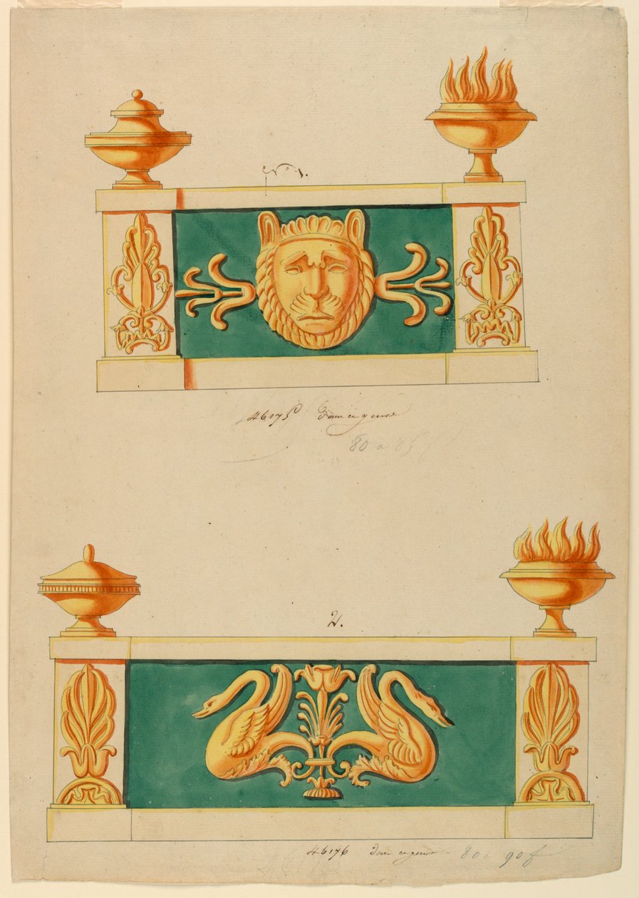 Projet pour deux chenets - Lefebure Manufactory