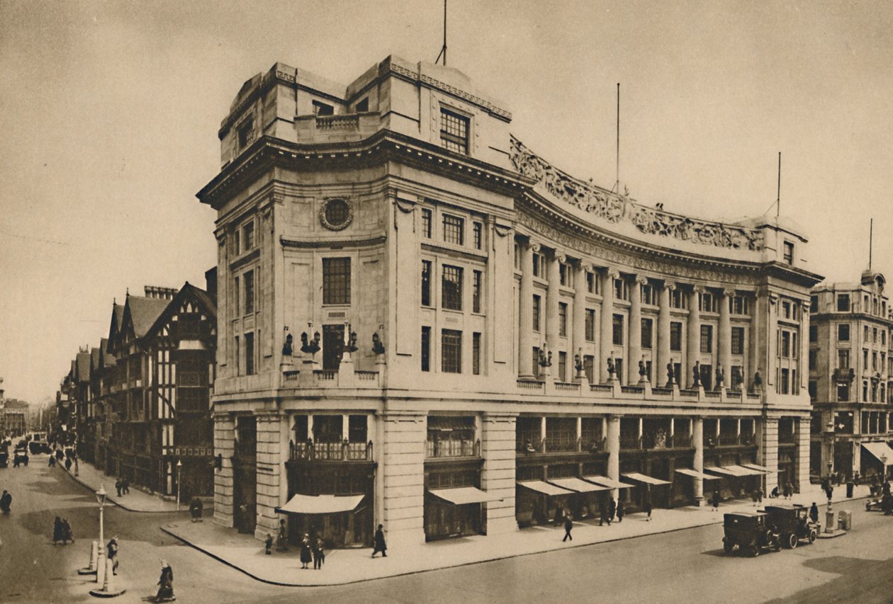 East India House, façade individualisée de Liberty sur la nouvelle Regent Street, vers 1935 - Lemere