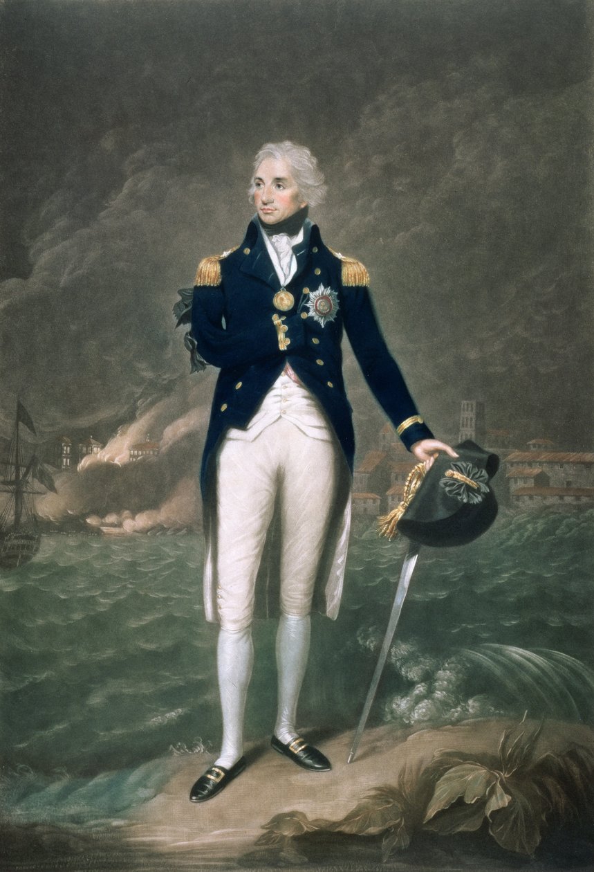 Sir Horatio Nelson, K.B., Contre-amiral du Bleu, gravé et publié par William S. Barnard (1774-1849), pub. 1798 - Lemuel Francis Abbott