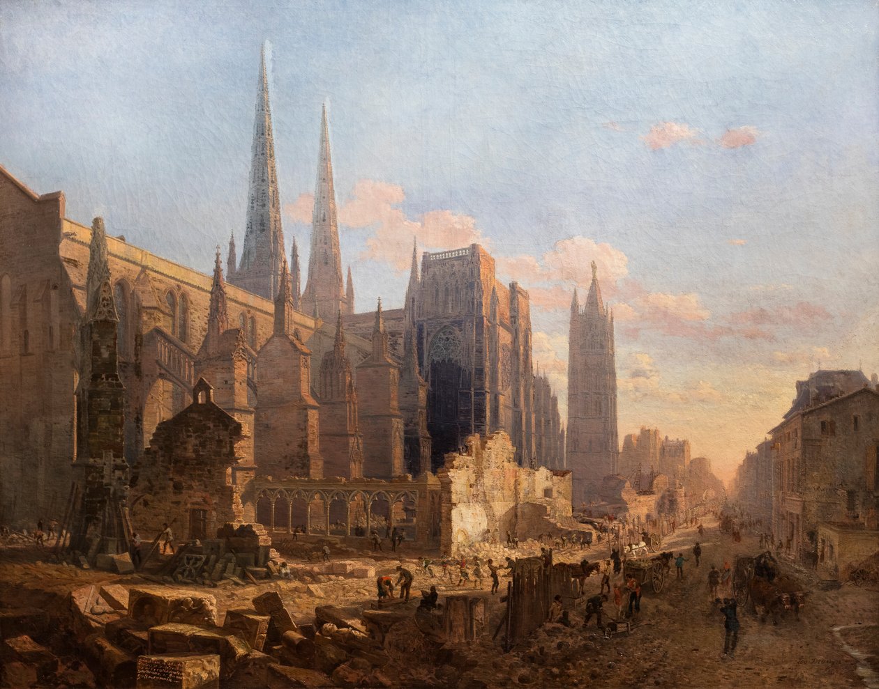 Le dégagement de la cathédrale Saint-André. 1865 (Huile sur toile) - Leo Drouyn