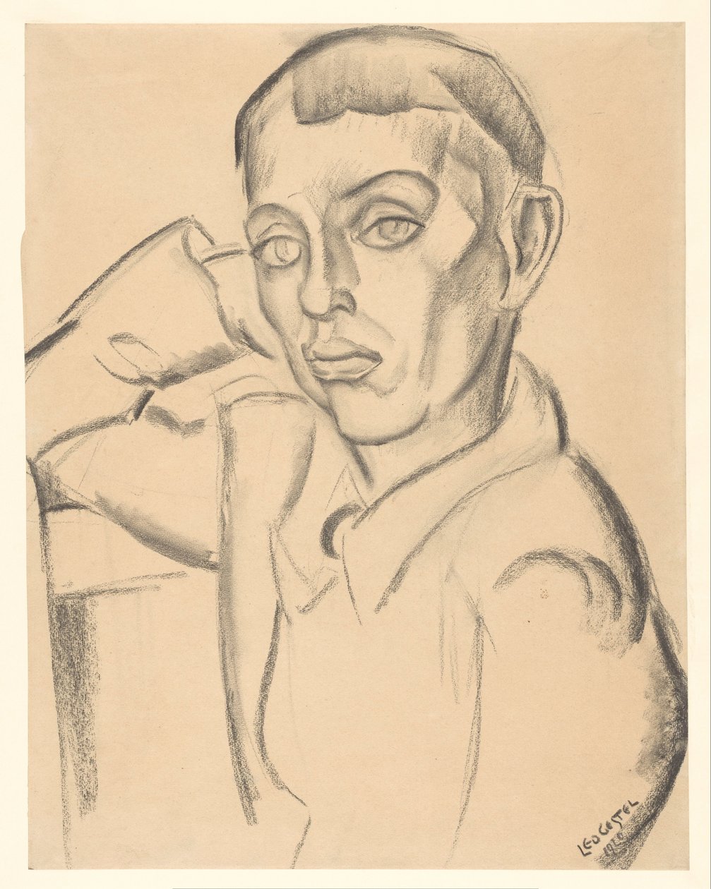 Jeune homme appuyant sa tête sur sa main - Leo Gestel (signed by artist)