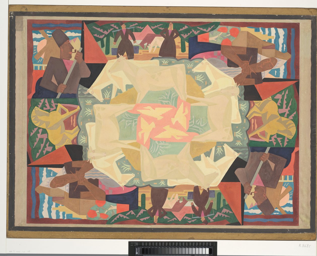 Motif de tapis hollandais (conception) - Leo Gestel (signed by artist)