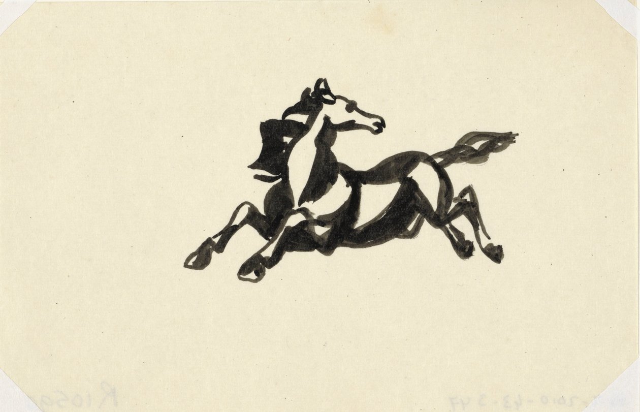Cheval sautant avec la tête tournée en arrière - Leo Gestel