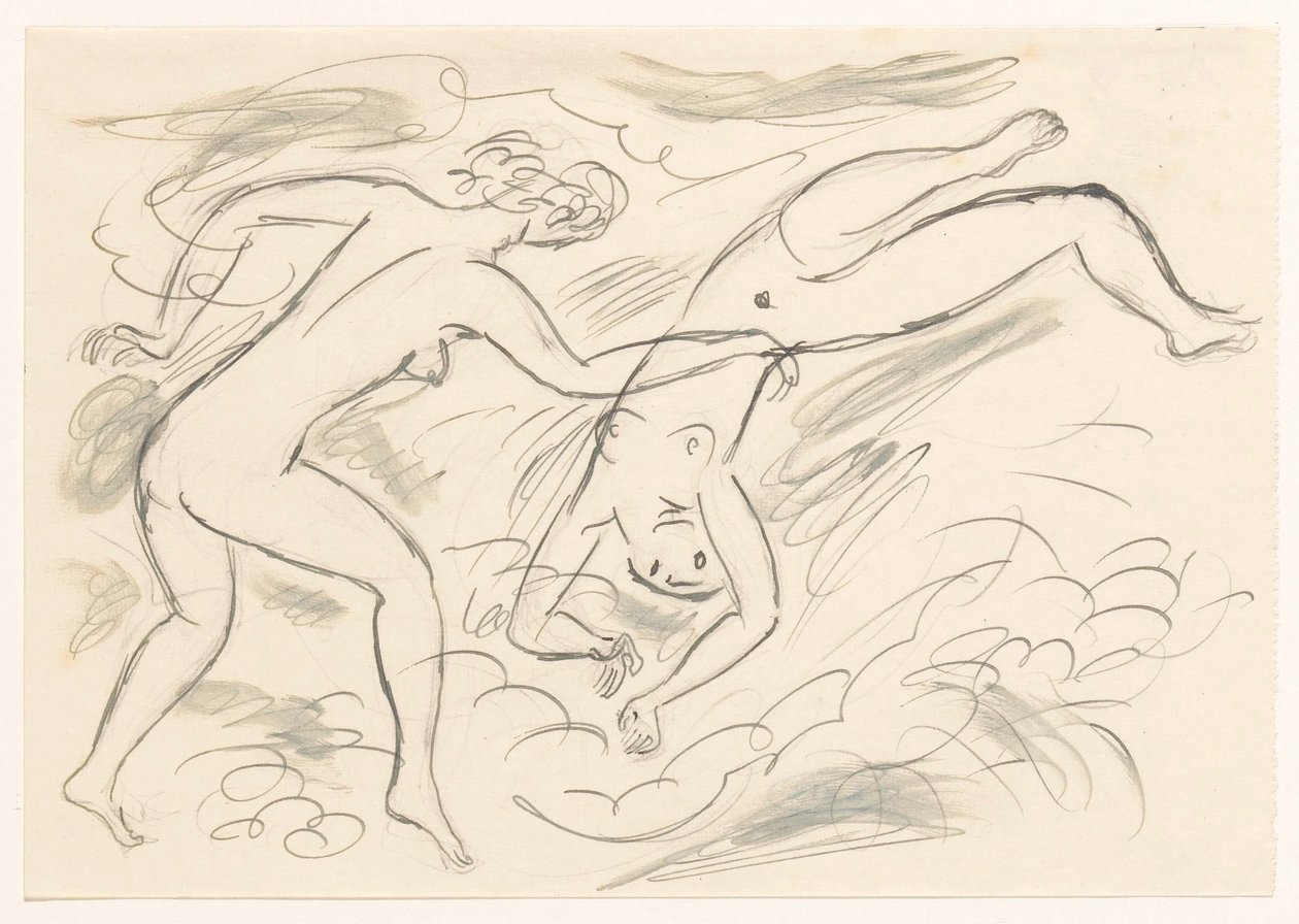 Deux femmes nues nageant - Leo Gestel