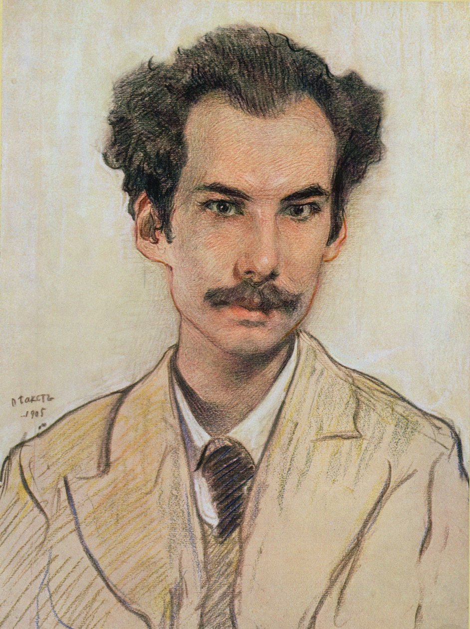 Portrait de Boris Nikolaïevitch Bougaïev (1880-1934) pseudonyme Andrey Bely, 1905 - Leon Bakst