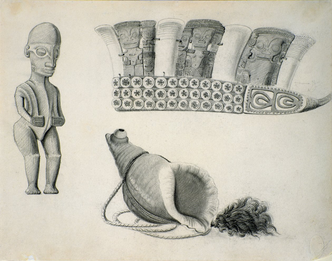 Artefacts des îles Marquises, c.1844 - Leon Duchamp