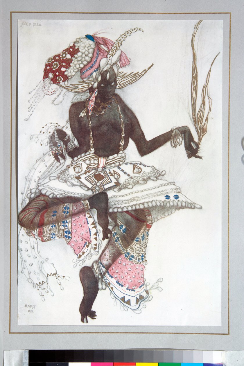 Ballets russes - Costume dessiné par Leon Bakst pour le ballet "Le dieu Bleu" de Michel Fokine - Leon Bakst