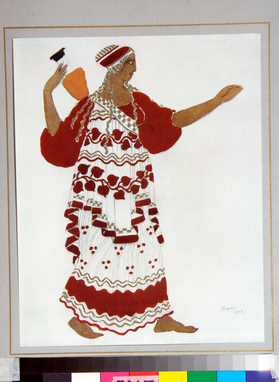 Ballets russes : Nymphe - Costume dessiné par Léon Bakst pour le ballet L