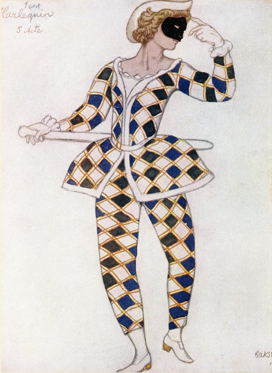 Costume pour Arlequin, de La Belle au bois dormant, 1921 - Leon Bakst