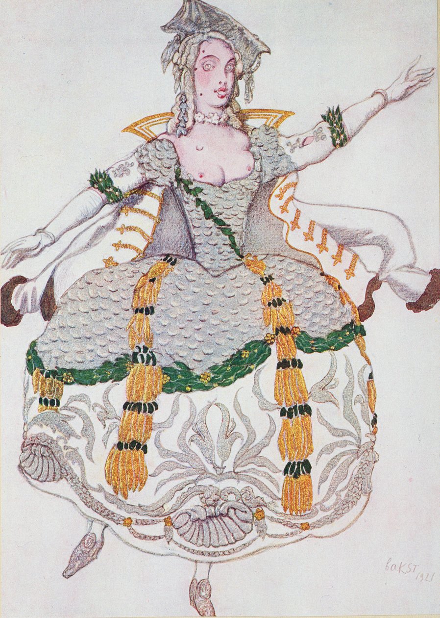 Costume pour une Mazurka (Dame), de La Belle au bois dormant - Leon Bakst