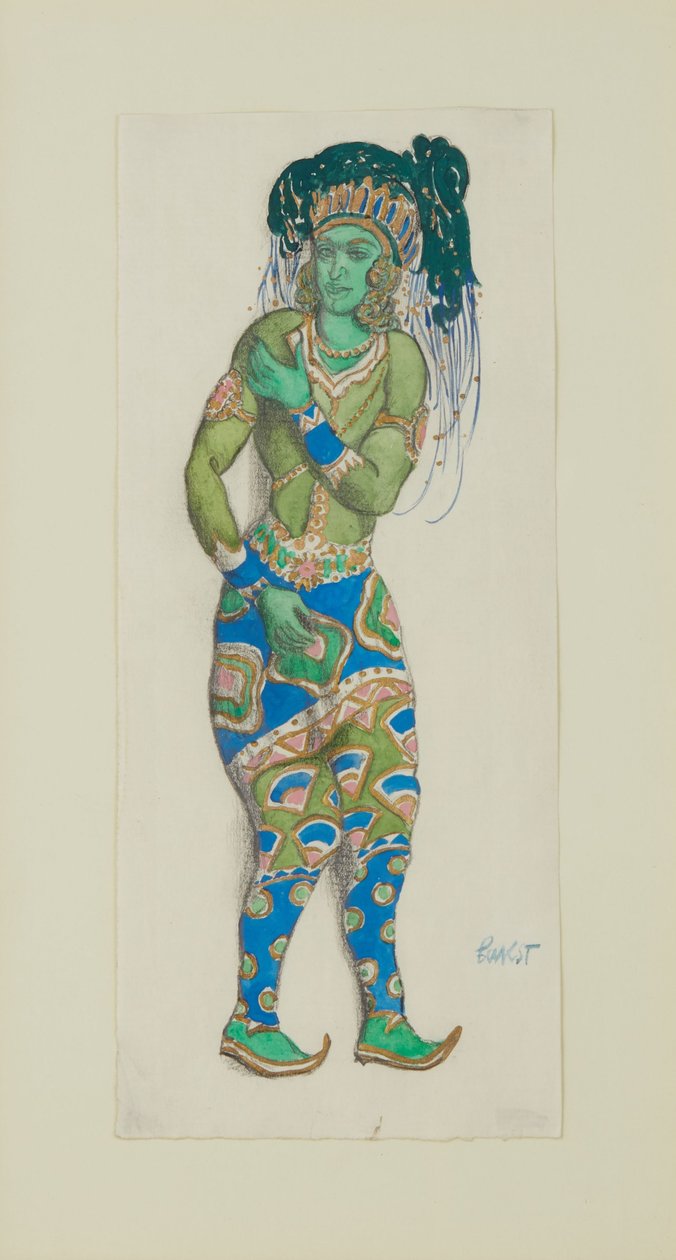 Costume pour le ballet Le Dieu Bleu par R. Hahn, 1910 - Leon Bakst