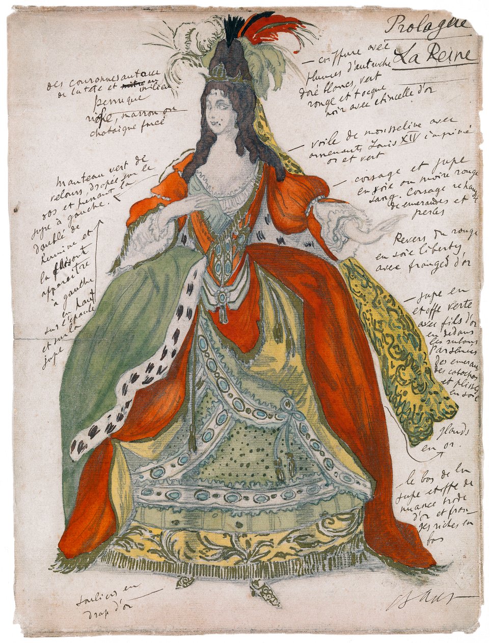 Costume pour le ballet La Belle au bois dormant de P. Tchaïkovski, 1921 - Leon Bakst