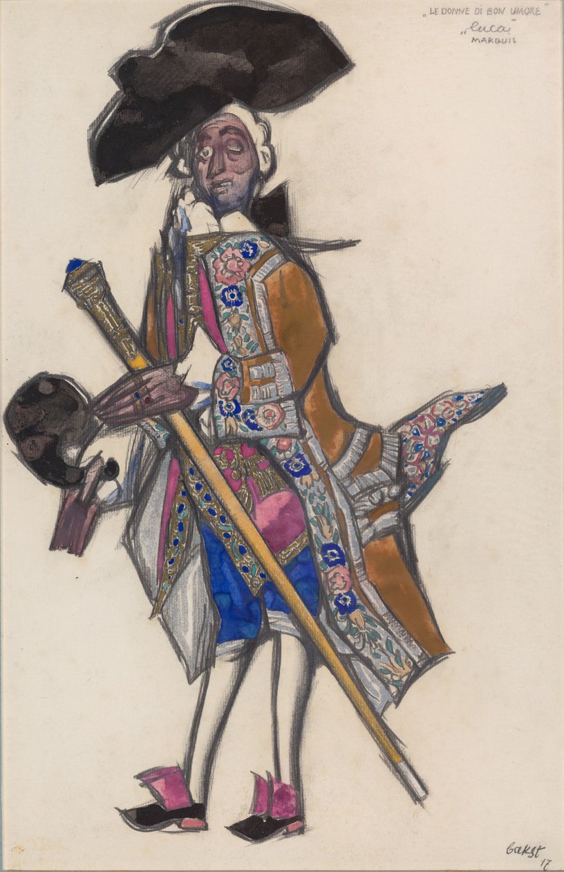 Costume pour le ballet Les Femmes Savantes de Scarlatti - Leon Bakst