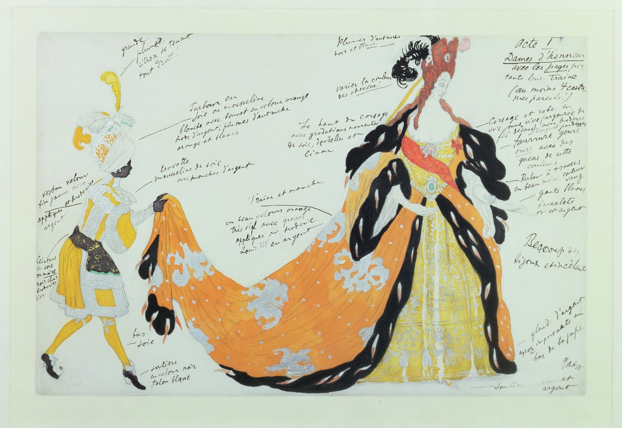 Costume pour Dame et son Page, pour le ballet Diaghilev - Leon Bakst
