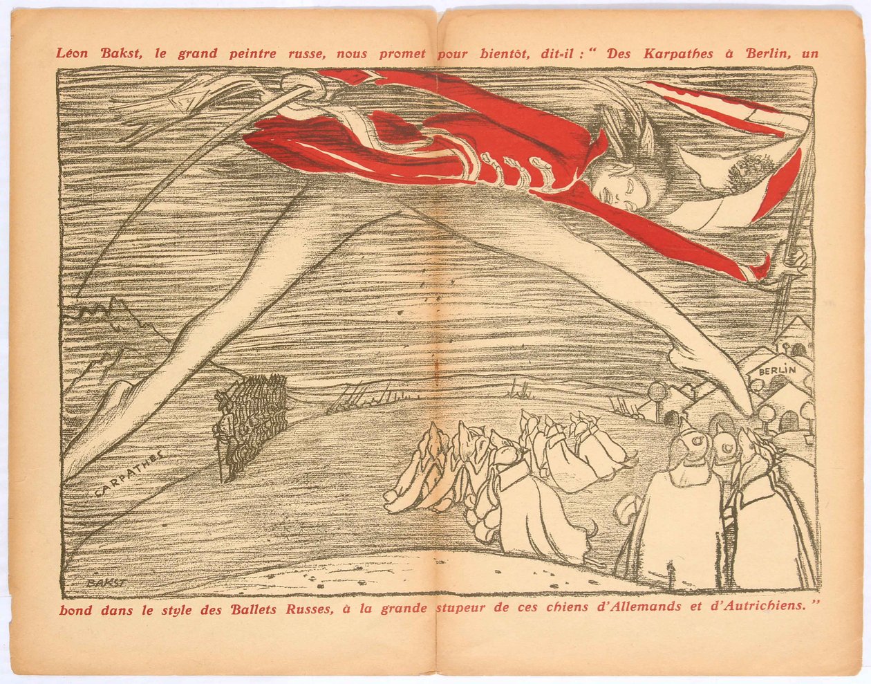 Des Karpathes à Berlin, un bond dans le style des ballets russes..., vers 1915 - Leon Bakst