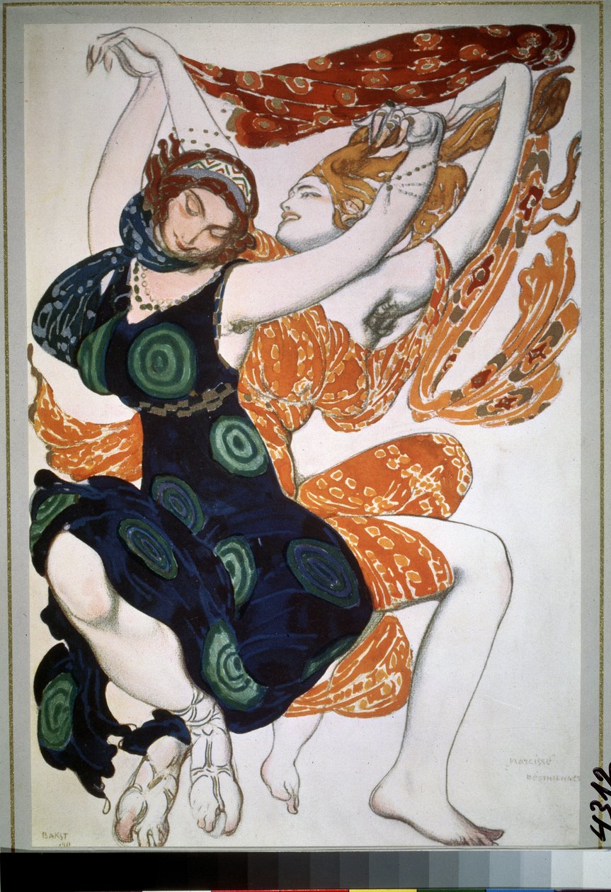 Deux béotiennes, costume pour le ballet Narcisse - Leon Bakst