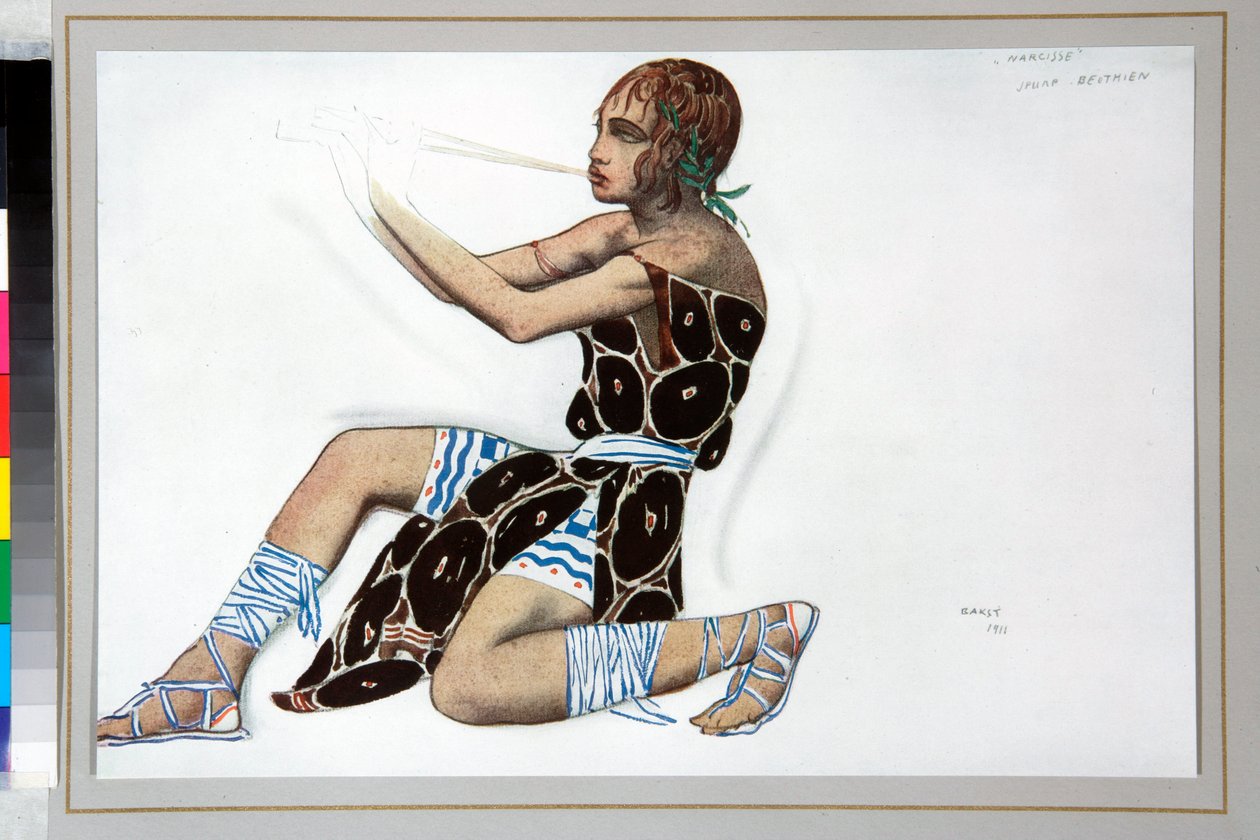Narcisse - Costume dessiné par Léon Bakst pour le ballet "Narcisse" de Nicolas Tcherepnine - Leon Bakst