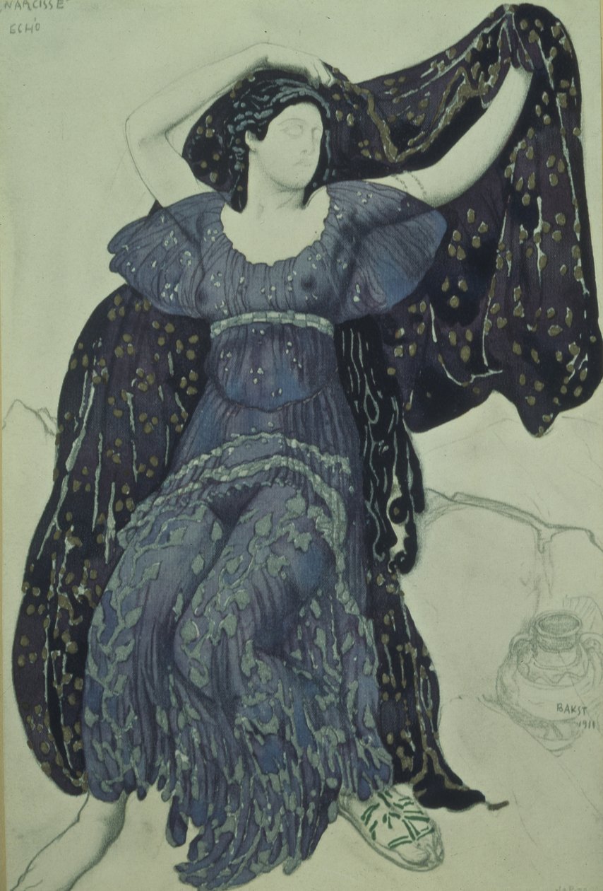 Nymphe Echo. Costume pour le ballet Narcisse de N. Tcherepnin, 1911 - Leon Bakst