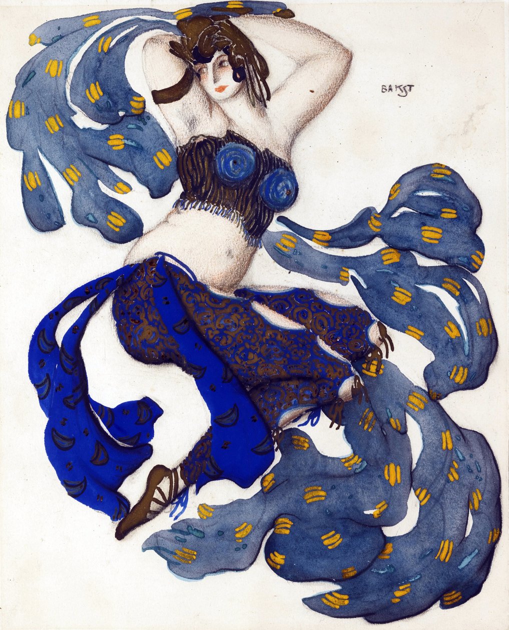 Odalisque. Conception de costume pour le ballet Shéhérazade de N. Rimsky-Korsakov - Bakst, Léon (1866-1924) - 1910 - Leon Bakst