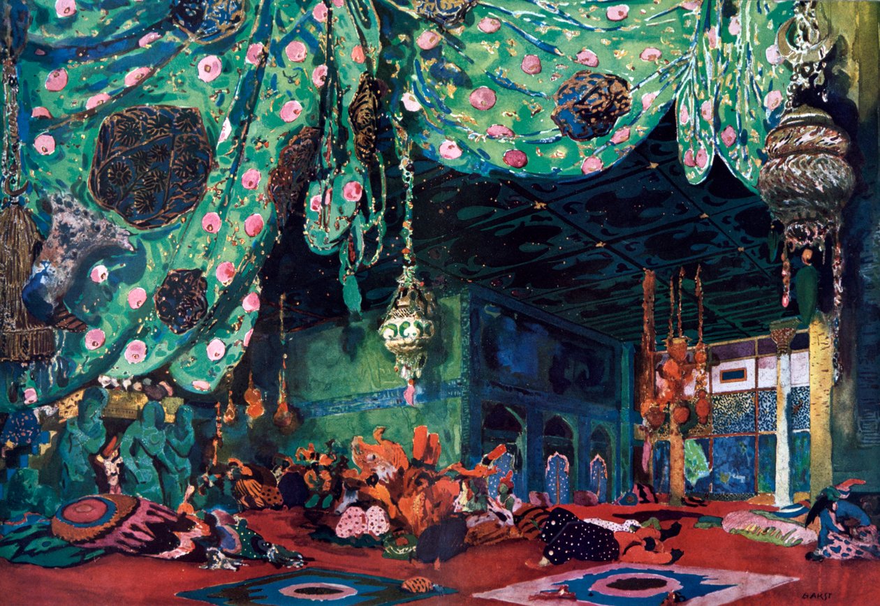 Décor de scène pour le ballet Shéhérazade, vers 1913 - Leon Bakst