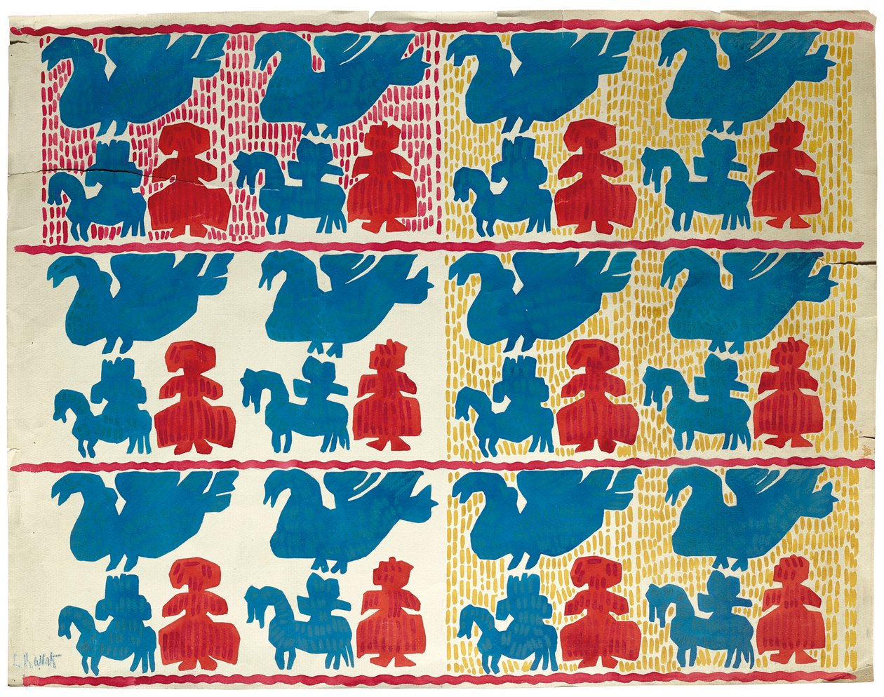Motif textile, début du 20e siècle - Leon Bakst