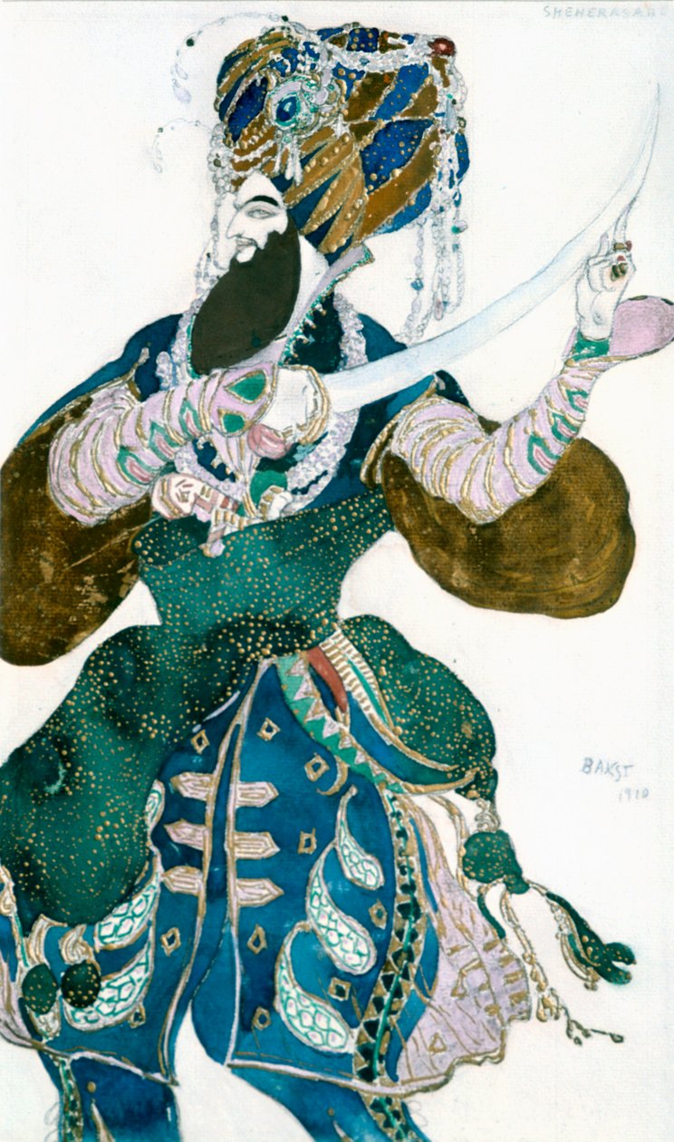 Le Shah de Perse, costume pour une production des Ballets Russes de Shéhérazade, c1913 - Leon Bakst