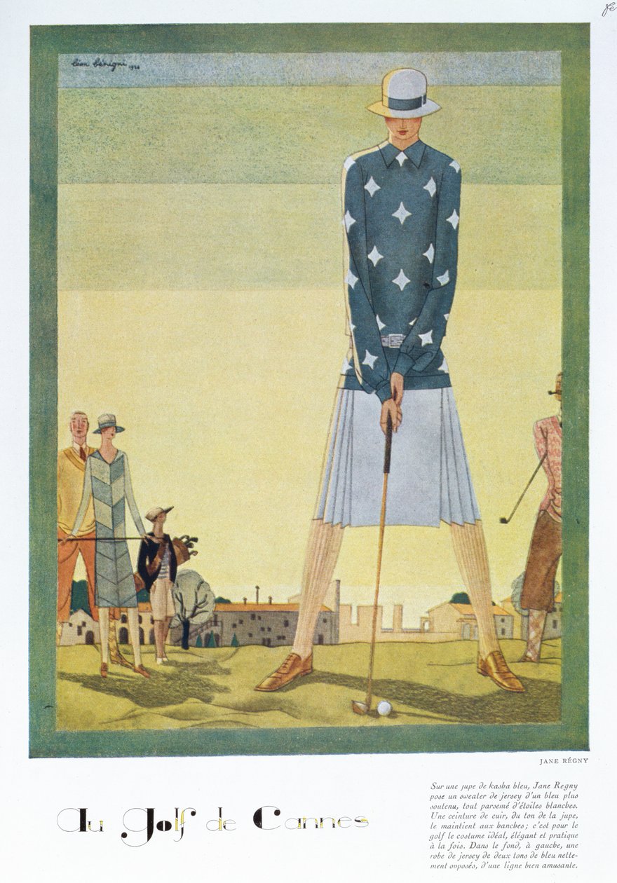 Robe de golf par Jane Regny, planche de mode de la revue 