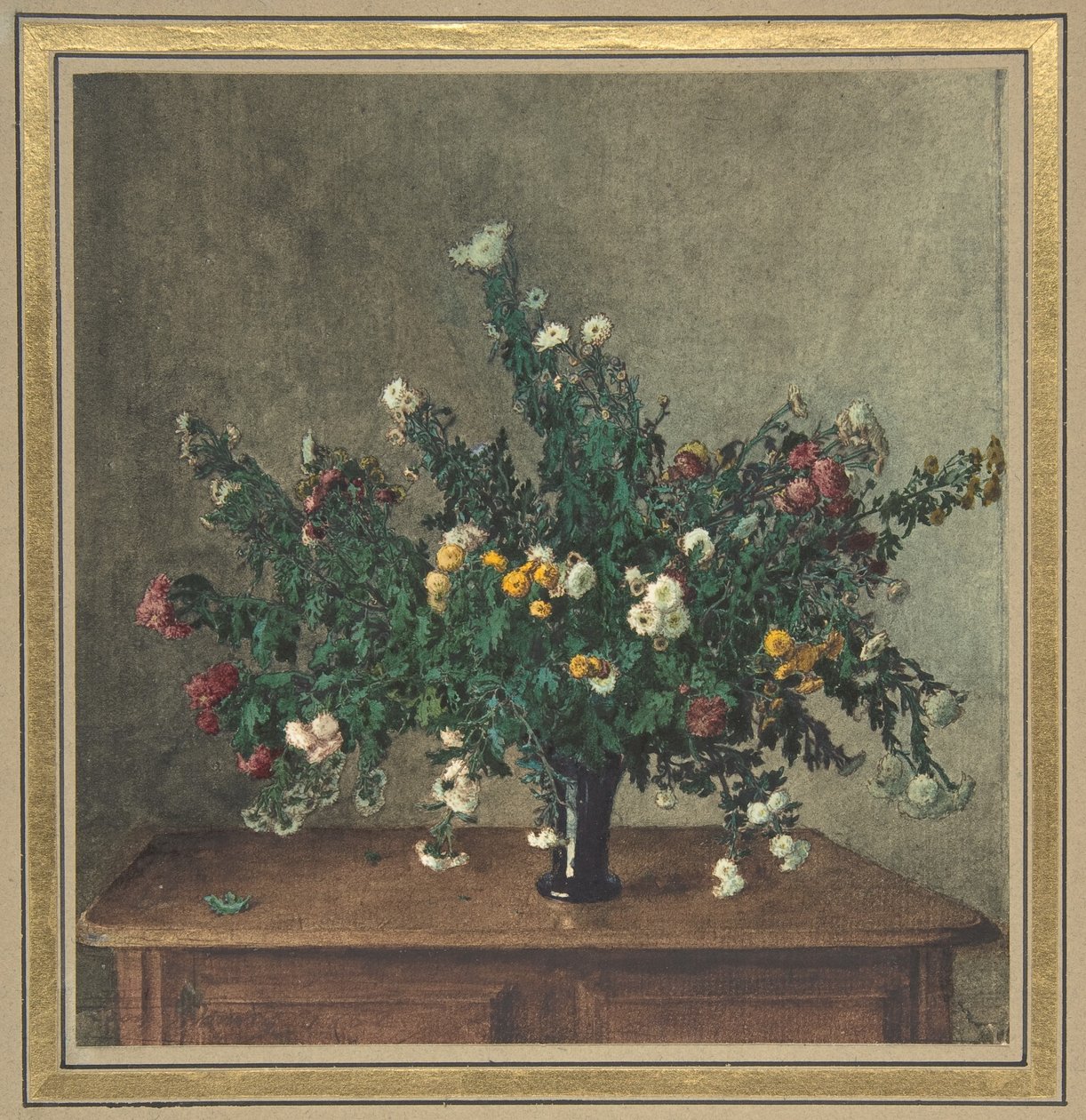 Bouquet de petits chrysanthèmes - Léon Bonvin